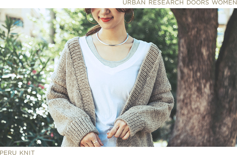 URBAN RESEARCH DOORS ペルーローゲージルーズカーディガン www